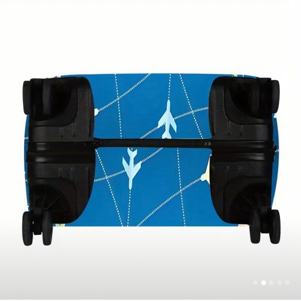 Blue Airplane Pattern Luggage Protective Cover - Picture 3 of 5